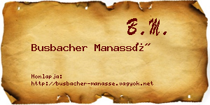 Busbacher Manassé névjegykártya